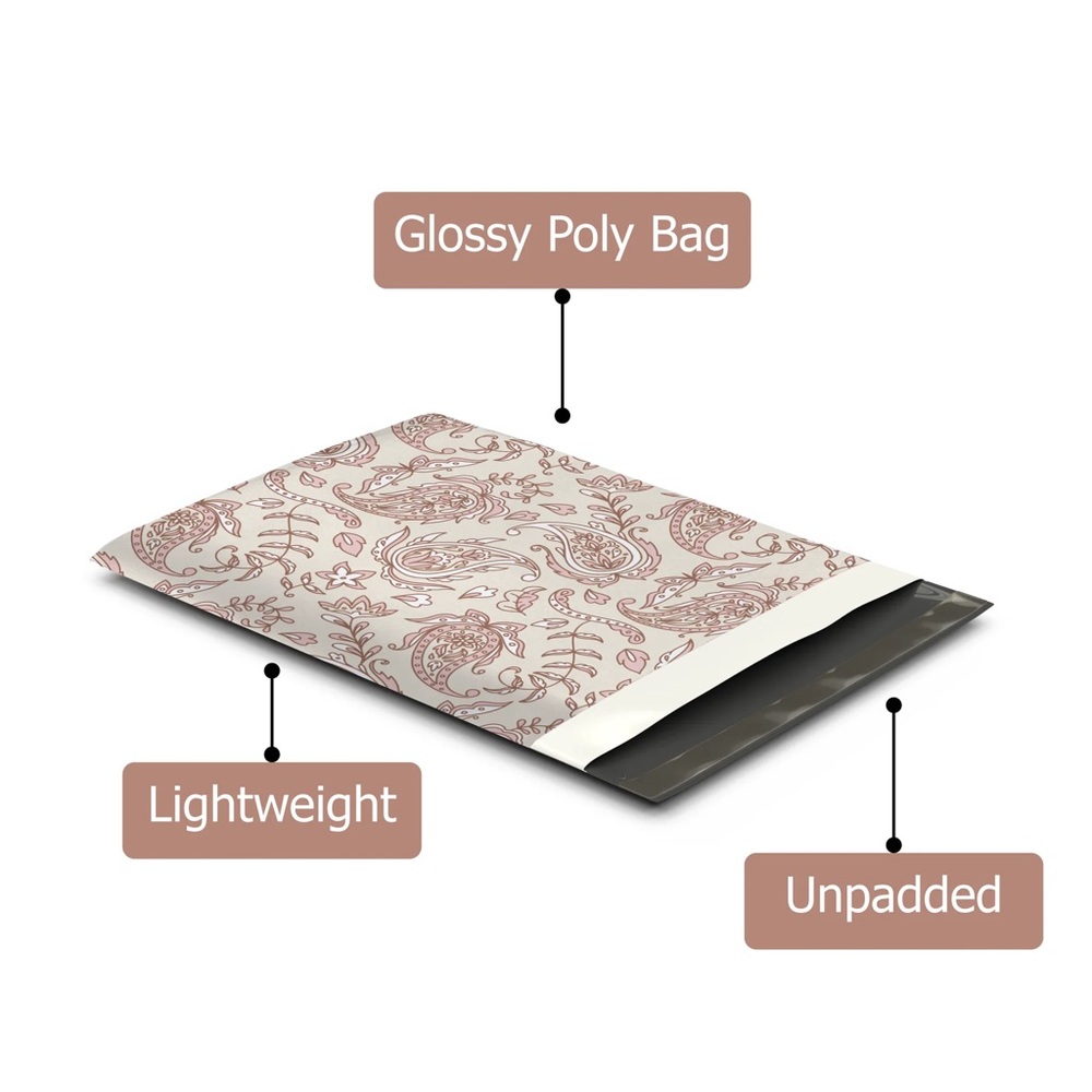 Paisley Pink Poly Mailer’s 10x13 Pack of 25 - Picture 4 of 10